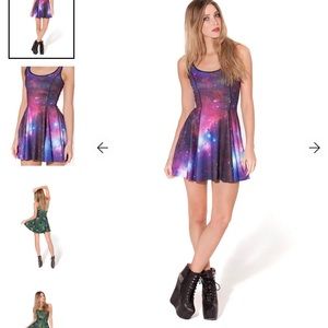 Blackmilk galaxy inside out dress galaxy & peacock two dress in one size small